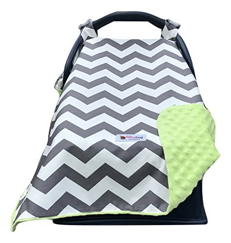 Carseat Canopy Cover by My LittleBaby Bug, Chevron Patterns Green