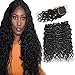 Produktbild LVY Brazilian Human Hair Bundles with Closure 100% echte haare 9A Water Wave Braziian hair 3 bundles With Frotal Closure Hair Natural Black 16 18 20+14 Zoll
