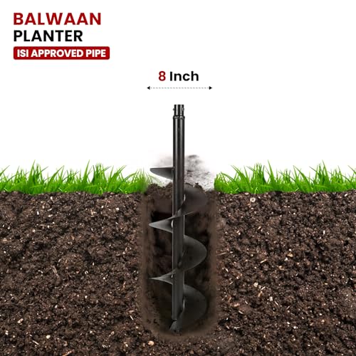 Image of Balwaan Krishi Earth Auger Drill Planter 8'' /Post Hole Digger planter /Spiral Drill planter of Auger (8 Inch Planter)|PT-8