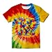 AXWRFSD Kids Rainbow Tie Dye T Shirt Short Sleeve Autism Awareness Tee Elephant Puzzle Graphic Tops for 4-5 Toddler Boys Girls