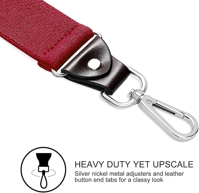 Image of Suspenders for Men, Adjustable Suspenders with Elastic Straps Y-Back Construction Heavy Duty for Work