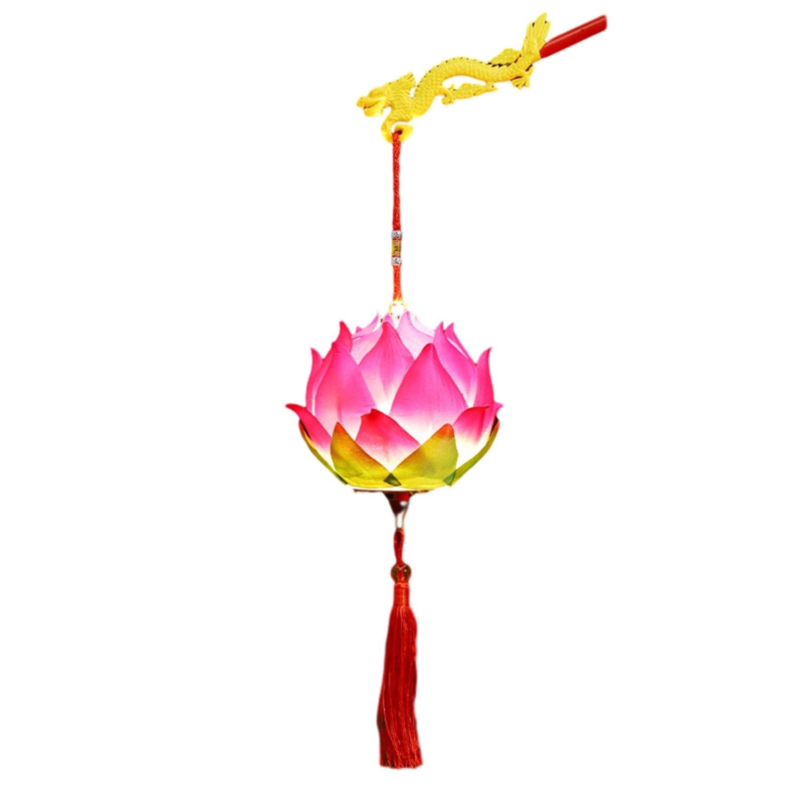 Hsioluted Chinese Traditional Portable Blossom Flower with LED Lights New Year MidAutumn Festival Handheld
