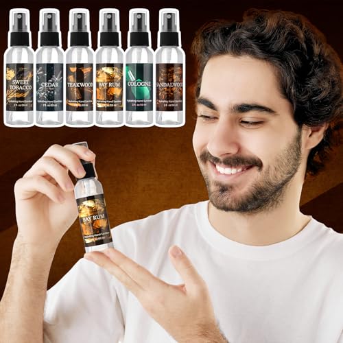 Image of 6 Pcs Hydrating Hand Sanitizer Spray Scented Hand Sanitizer Spray | Travel Size2 Fl oz Pocket Bottle for Men Adult Coworker Friend Office Car Travel Father's Day Dad Gifts