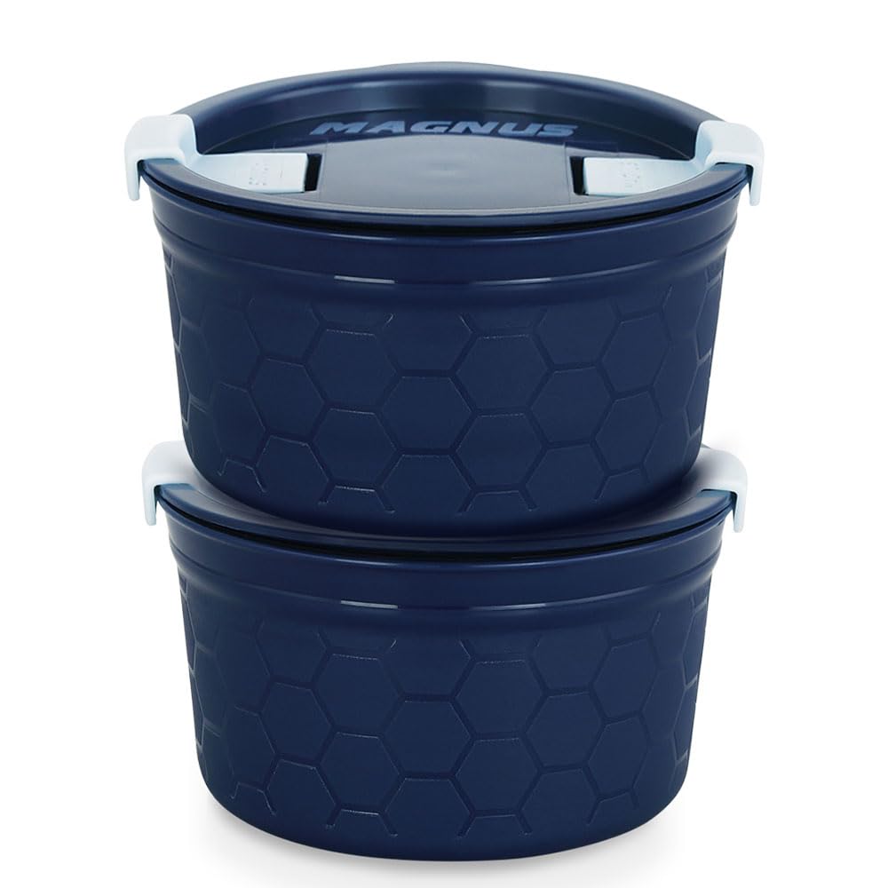 Magnus Stainless Steel Airtight Leakproof Storage Container Set of 2, 300ML, Microwave Safe, Steam Lock Lid, Blue - Kitchen Accessories Items, Lunch Box, Lunch Boxes for Office Men (B0BS6NLDPS) Amazon Price History, Amazon Price Tracker