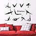 Pilates Postura Pegatina de Pared Estilo de vida Yoga Pose Gymnastics Deporte Art Murales Vinilo Vinilos de pared Niñas Decoración de la habitación Decoración Fondo de pantalla 42cmx28cm