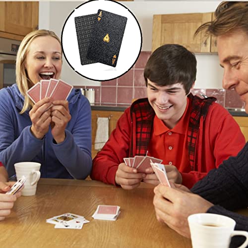 Wasserdichte Coole Pokerkarten - Spielkarten Plastik Wasserfest für Kinder und Erwachsene - Familienparty Spiel - Schwarz (1 Stück) – Bild 8
