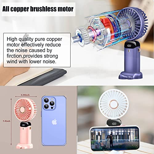 Portable Handheld Turbo Fan 4000mAh USB Rechargeable Personal Hand Held fans 5 Gear Wind - Image 2