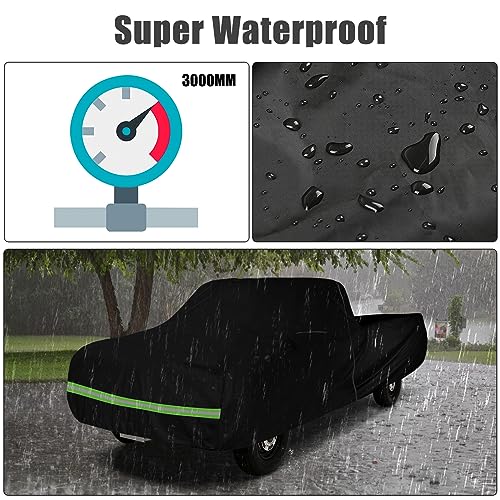 Image of Waterproof Car Cover Compatible with Chevrolet C10 C20 K10 K20 1960-1987 Standard Cab Short Bed Accessories, 420D All Weather Car Covers with Zipper&Lock for Car Dust Snow Rain Hail Protection