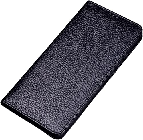 Étui iPhone 14 Pro Max en cuir véritable de luxe avec clapet magnétique de style K