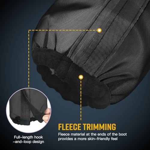 Image of Fly Boots for Horses Set of 4,Universal Size Fine Mesh Horse Fly Boots with Built-in Metal Support,Fly Leggings for Horses with Fleece Trimming and Reflective Webbing (Black)