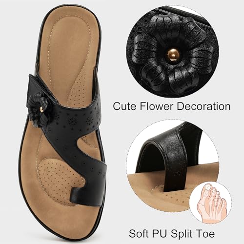Summer Slides Sandals for Women 2025: Comfortable Walking Flats Orthopedic Adjustable Ladies Shoes for Beach Outdoor4