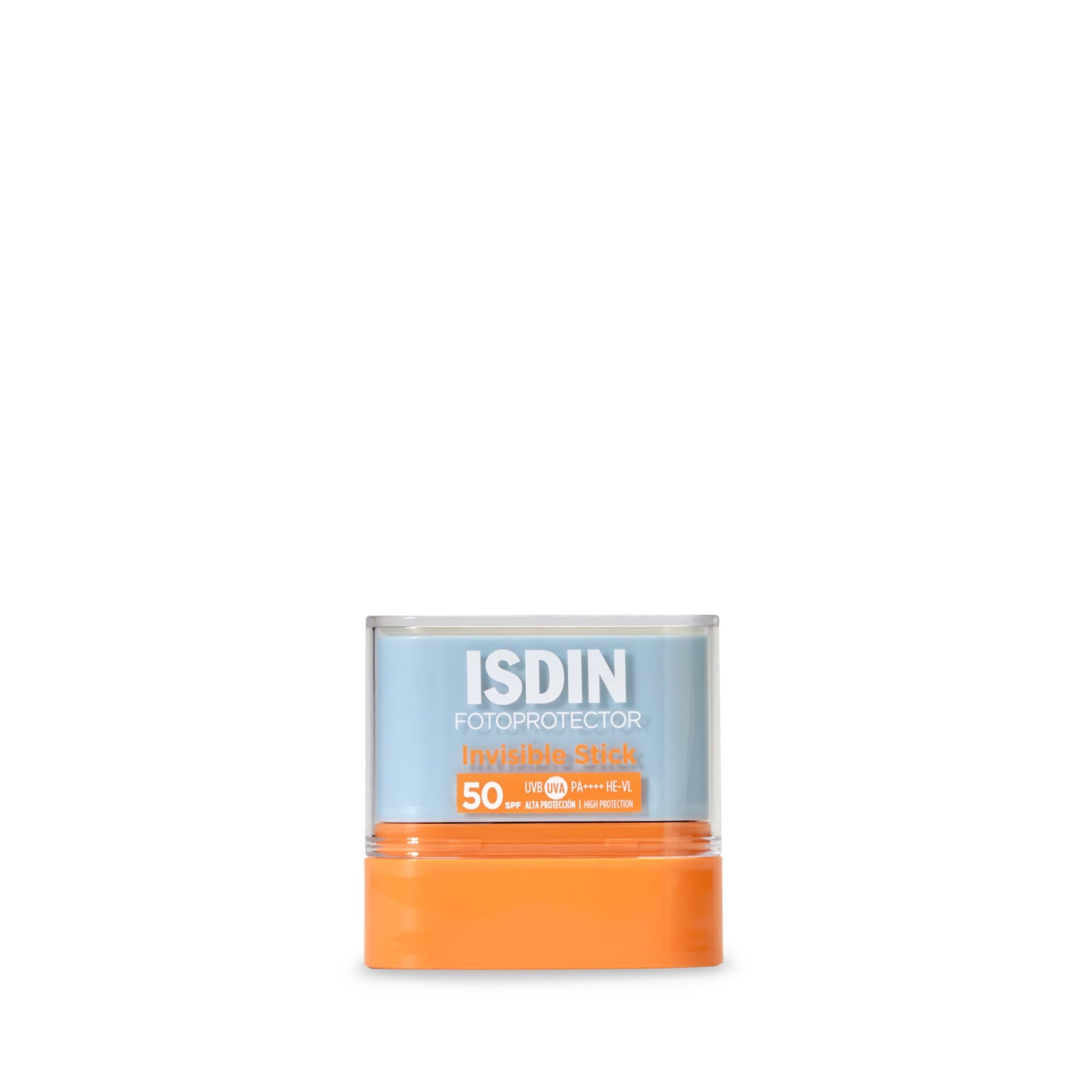 ISDIN Fotoprotección Invisible Stick SPF 50 Protector Solar Invisible en Stick para Zonas Sensibles que se Aplica Cómodamente, 10 gr