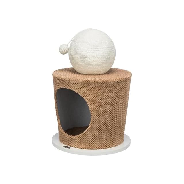 Trixie Cueva de mimos con Bola de rascar, Taupe, ø 36 × 50 cm, para Gatos