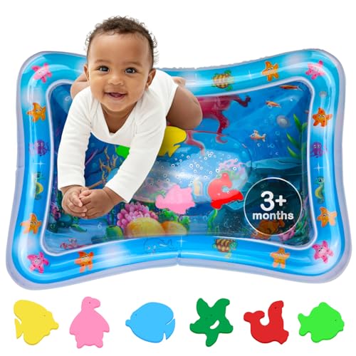 Alfombra de Agua Bebé – Alfombra Sensorial Inflable para Bebés - Tapete de Actividades para Estimulación y Desarrollo - 100% Libre de BPA - Juguete de Agua para Bebés – PAC2 - Azul - Avec Maman