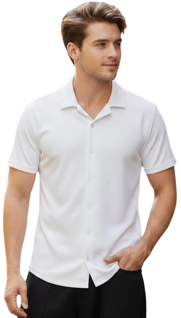 eha Men’s Half Sleeve Shirt for Men – Casual Summer Shirt, Regular Fit Collared Button Down, Stylish Lightweight Short Sleeve Shirt for Men, Formal & Casual Wear-Pack of 1-picture-16