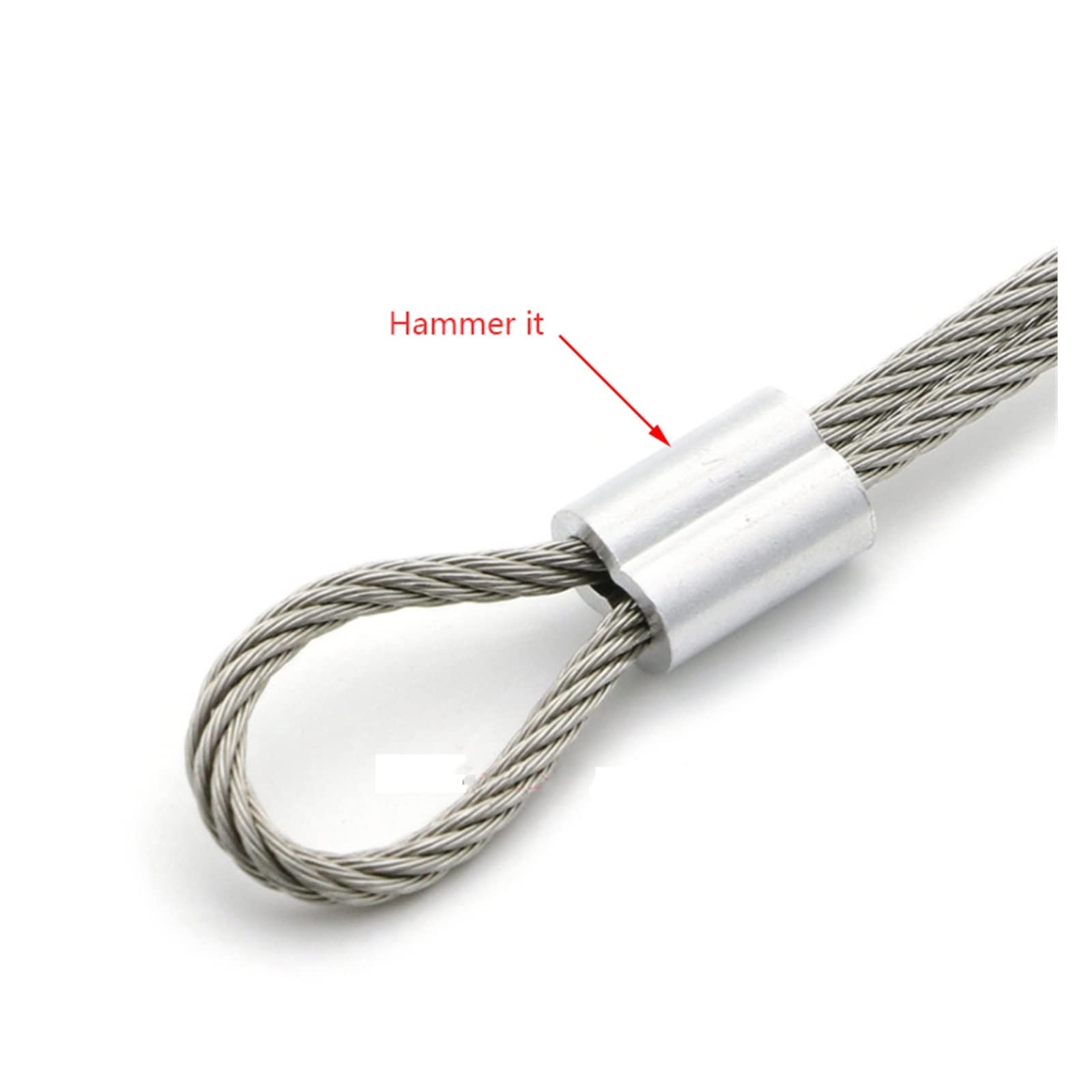 Manicotti a crimpare in alluminio per funi metalliche, 8 forme, doppio foro, argento, M1.0-M12, confezione da 200 pezzi - crimpature per cavi metallici resistenti per connessioni forti