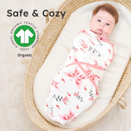 Yoofoss Baby Swaddles for Newborns 100% Organic Cotton, Adjustable Swaddle Sleep Sack 0-3 Months Newborn Swaddle Sack, Breathable Soft(Small)