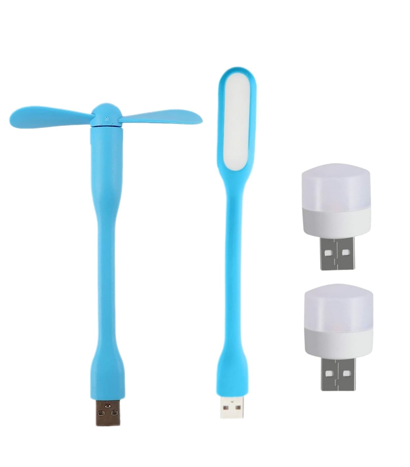 icall Pack Of 4 Combo - Blue USB Light | Blue USB Fan - 2 Pcs Mini USB Bulb - Emergency Combo (use with Laptop, Phone, Desktop) USB Led Light | USB Fan (Multicolor) (B0D6R5R3W8) Amazon Price History, Amazon Price Tracker