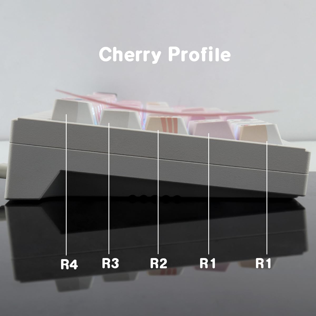 PBT Keycaps - Set di 136 tasti stampati lateralmente, Double Shot Shine Through Meow Meow Squad Custom Cat Keycaps, tasti per tastiera Cherry MX Switch per tastiere meccaniche Cherry MX