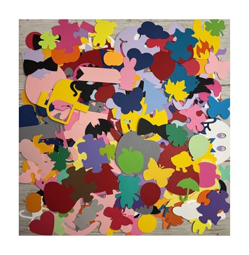 500 piece grab bag lot of shapes die cuts -