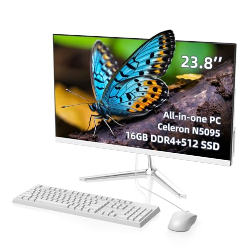 Image of Desktop All-in-one Computer, N5095 Processor,16GB RAM, 512GB SSD, Dual-Band WiFi 2.4 /5.0Ghz & Bluetooth, Computer All-in-One Desktop with Win 11, Includes Keyboard and Mouse Set