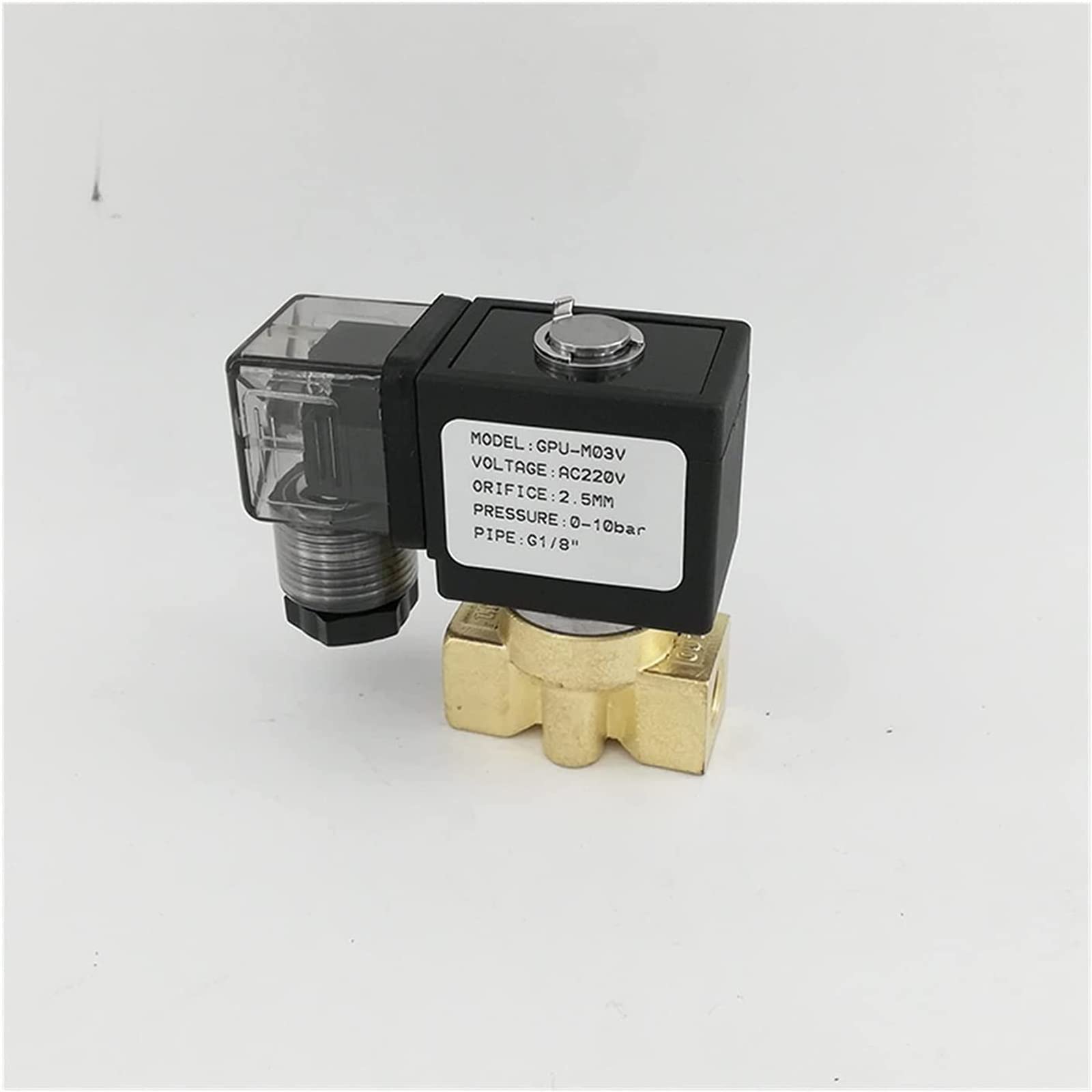 IEUMJNAT Solenoid Valve DC24V 2way Direct Acting NC Brass G1/8inchMachine Steam FKM Seal Orifice 2.5mm Useful(AC 220V)