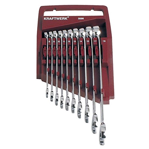Kraftwerk 3556 Bague clé à cliquet 8–19 mm 10 pièces entièrement poli