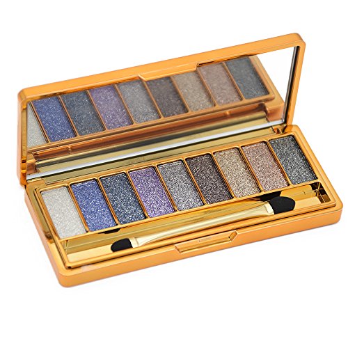 9 Color Glitter Eyeshadow Powder Palette - Long Lasting Diamond Bright Makeup Set (# 4)