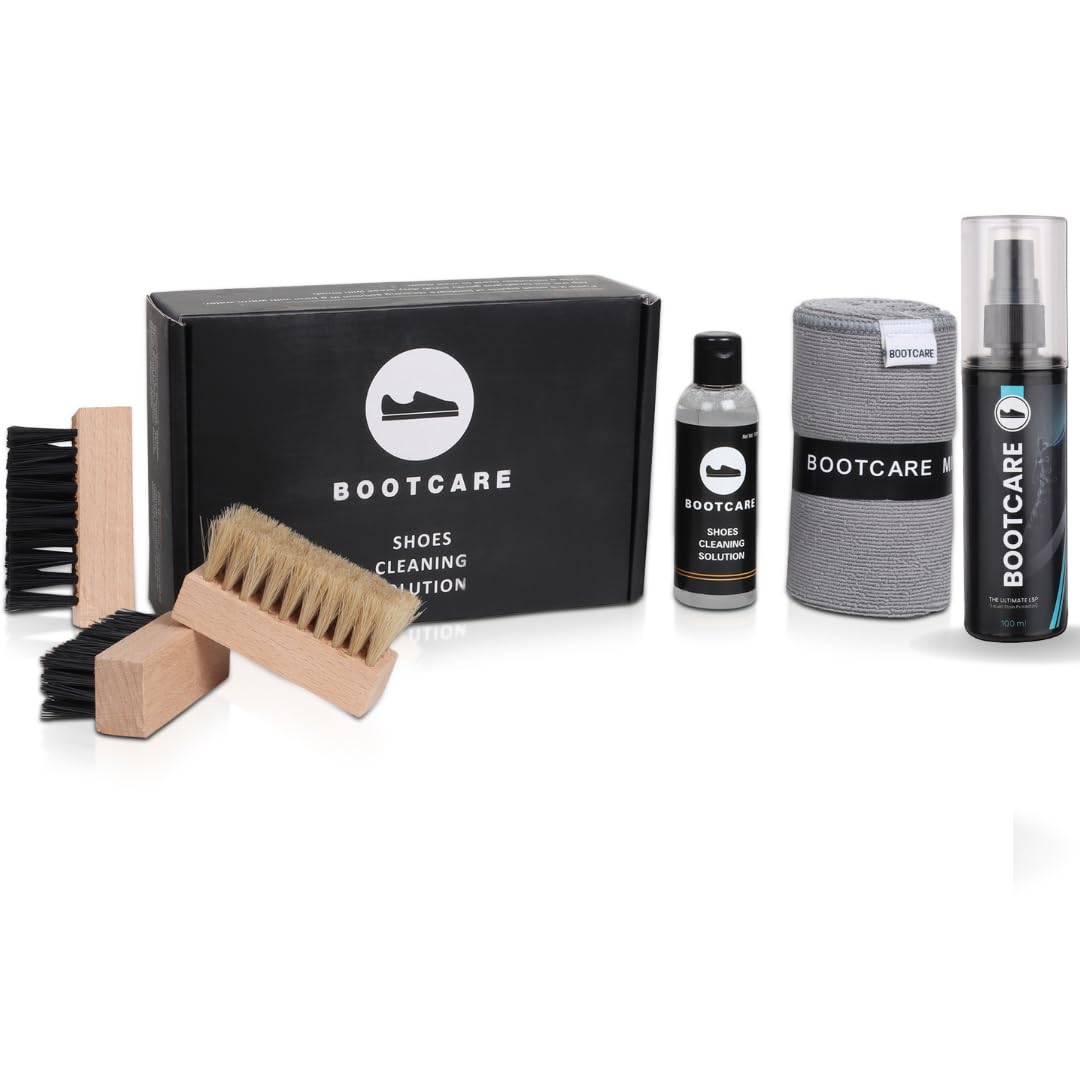 BootCareShoe Cleaning Kit | Shoe Cleaner Suitable for Sneaker, Nubuck, Canvas, Knit, Trainers, Multi-Material,Suede & Many More,Travel Friendly Portable Kit (100 ml) (ShoeCare Kit)