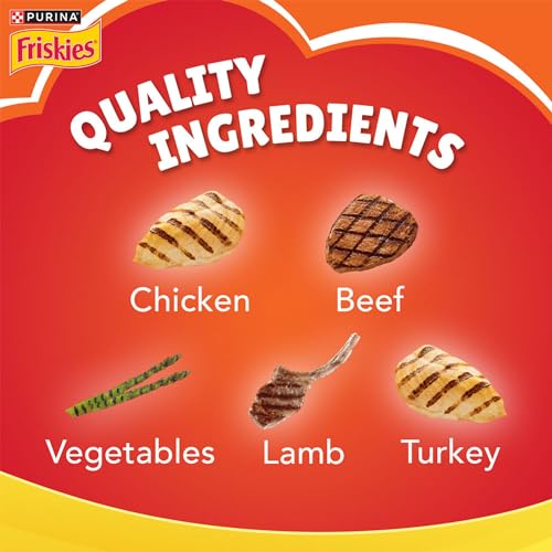 Image of Purina Friskies Meaty Grills Adult Dry Cat Food, 1 kg, Contains Chicken, Turkey, Lamb and Vegetables Flavours (Pack of 2)
