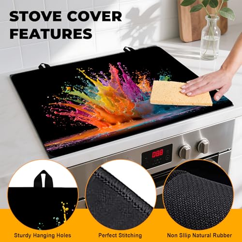 Image of Stove Top Cover for Home Decoration Kitchen Pad Washable Cooktop Covers Countertop Stove Protector Mat for Home Kitchen Cooktops (colorful, 28 inchx20 inch)