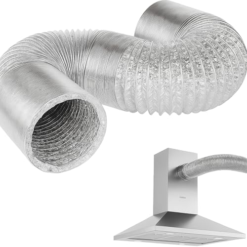 TECHZOCO Tubo de ventilación flexible, Conducto salida aire, Manguera de extracción de aire, tubo Acondicionado Portátil, Tubo Secadora, Aluminio, 1.50 Metros Largo x 10 cm diámetro