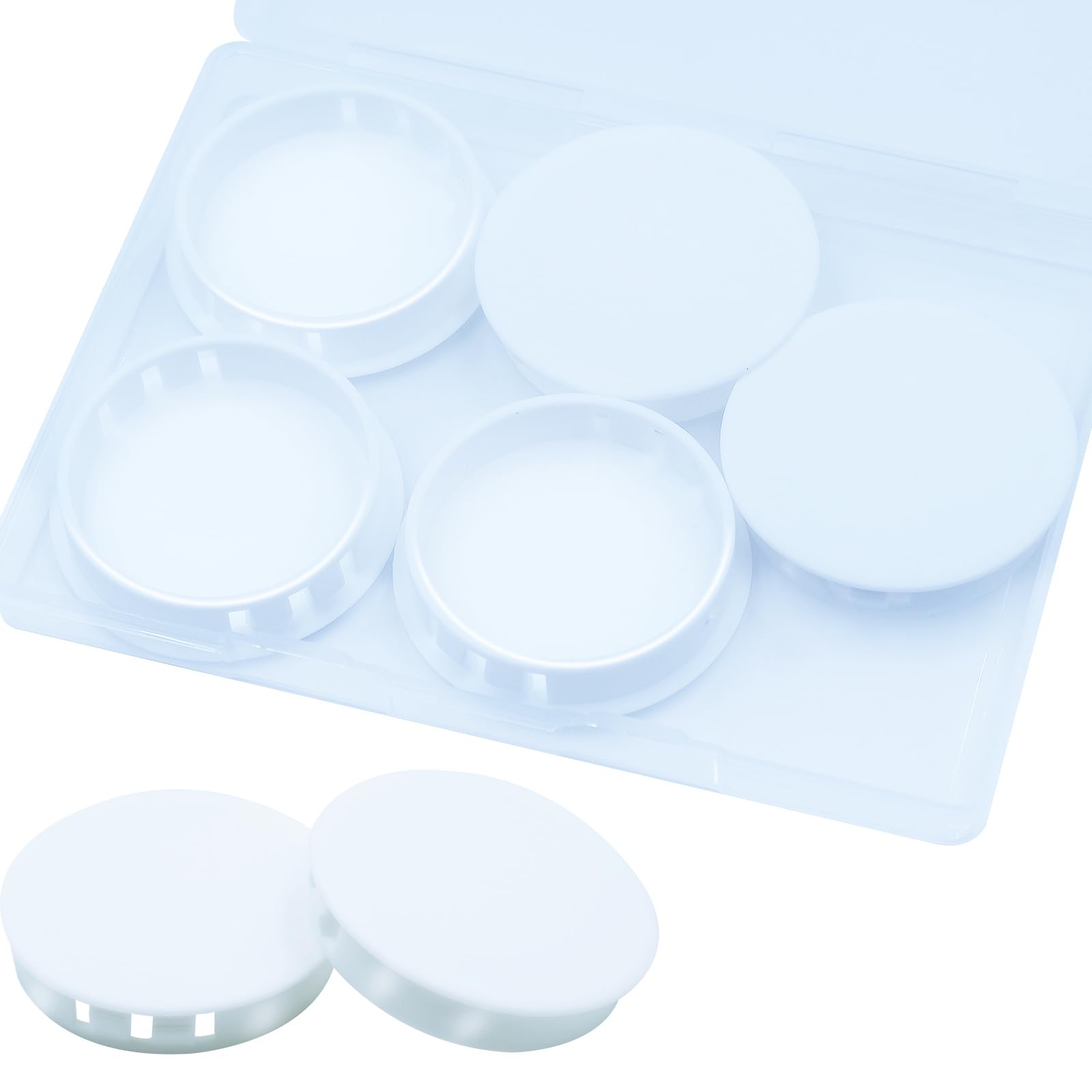 5Pcs 1-3/4"(45mm) White Plastic Hole Plugs, White Hole Plugs Hardware Plugs for Round Holes, Knockout Plugs Screw Hole Plugs for Reserved Holes in Kitchen Cabinet
