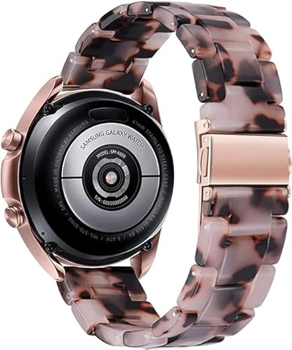 Omter Quick Release Watch Resin Band 22mm 20mm 18mm,Women Men Wacth Bands Compatible with Samsung Galaxy Watch/Huawei Watch/Amazfit Stratos/Garmin Watch/Asus Zenwatch 2 (Ivory Tortoise, 18mm)