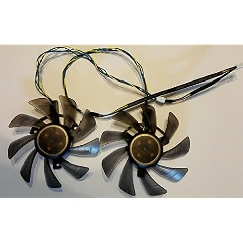 Ecowsera 85mm Dual VGA Video Card Fan Set, Replacement Parts for AMD/ATI Graphics Cards with Mounting Holes Distance 40mm and Power Cords 4pin, 85mm Set Cover