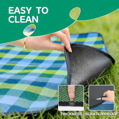 RYCHIC Waterproof Picnic Blanket Outdoor Camping Beach Mat Rug Extra Large Foldable Car Essential Roadtrip Gadget Rv Accessories Glamping Tent Gear Must Haves Hiking Backpacking Necessities Gift - Image 5