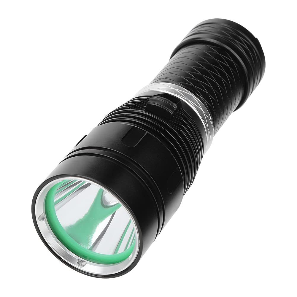 Torcia subacquea a LED L2 Torcia subacquea ultra luminosa 6000LM impermeabile con regolazione continua per immersioni subacquee Campeggio Alluminio nero