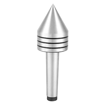 MT2 Live Center Taper,Heavy Duty CNC Lathe High Speed Revolving Bearing Tailstock Turning Tool Replacement, 0.01 MM Woodworking Steel Morse Taper Center