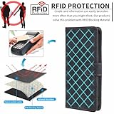 XINNI RFID Protective Phone Case for Blackview Wave 6C, PU/TPU Flip Leather Shockproof Cover, Blue - Image 4