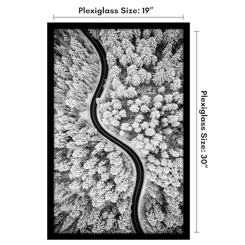 Americanflat 19x30 Picture Frame with Polished Plexiglass - Black Picture Frame - Wide Photo Frames Made of Engineered Wood for Vertical or Horizontal Wall Display - Epic Collection - Black