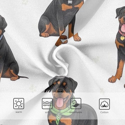 Cute Rottweiler Dogs Paw Print Little Girl Panties Toddlers Underwear Floral Cotton Stylish Briefs Kids Undies 2t3