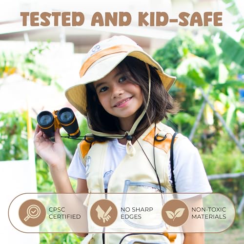 Image of Kids Explorer Kit with Safari Vest & Hat for 7-12 Year Old Boys & Girls | Cute Dress-Up Zookeeper Costume & Safari Costume for Boys & Girls - Included Adventure Guide & Scavenger Hunt