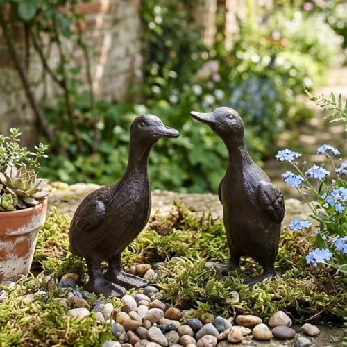 Statues de canards en fonte lot mini décoration maison style ferme rustique campagne - 8