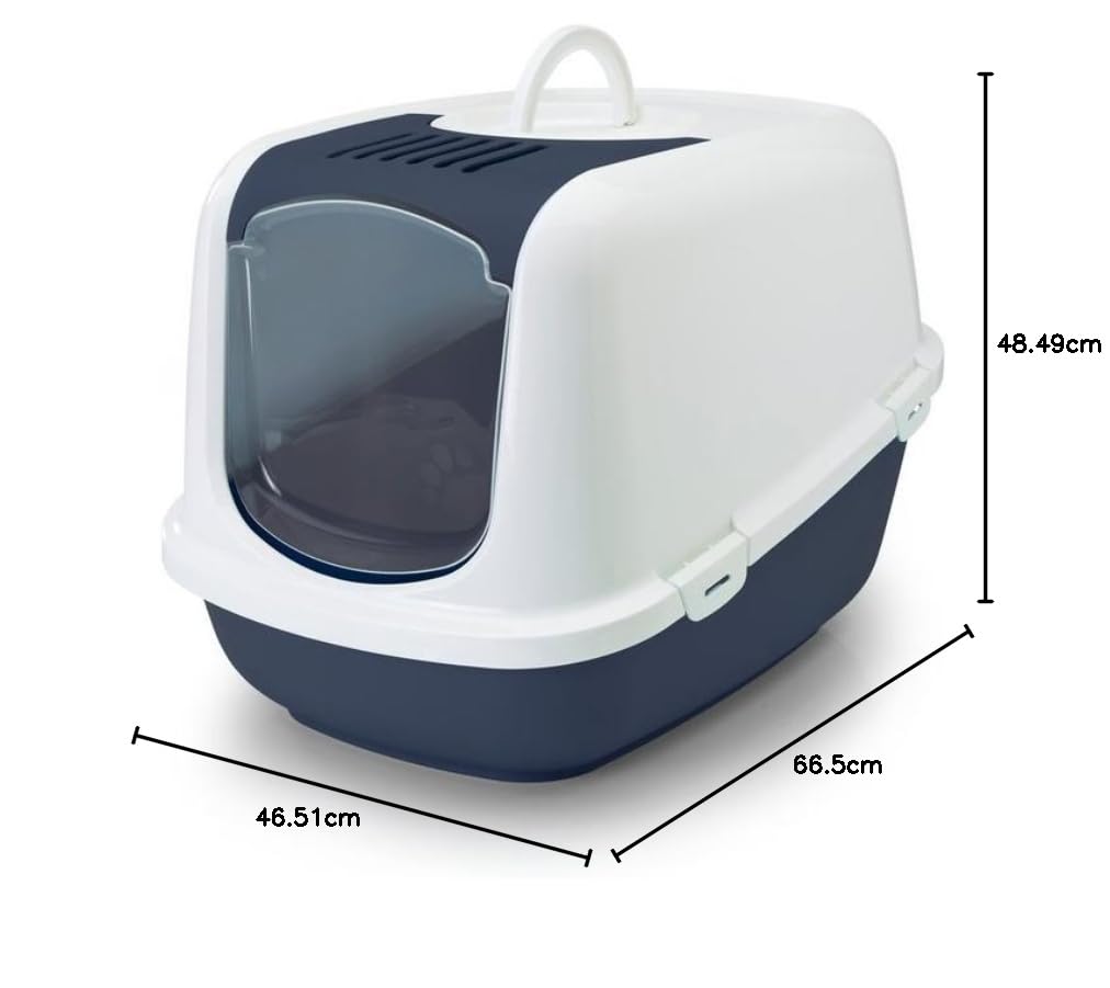 Beeztees 400476 Katzentoilette Newtor Jumbo, 66 x 48 x 46 cm, blau/weiß