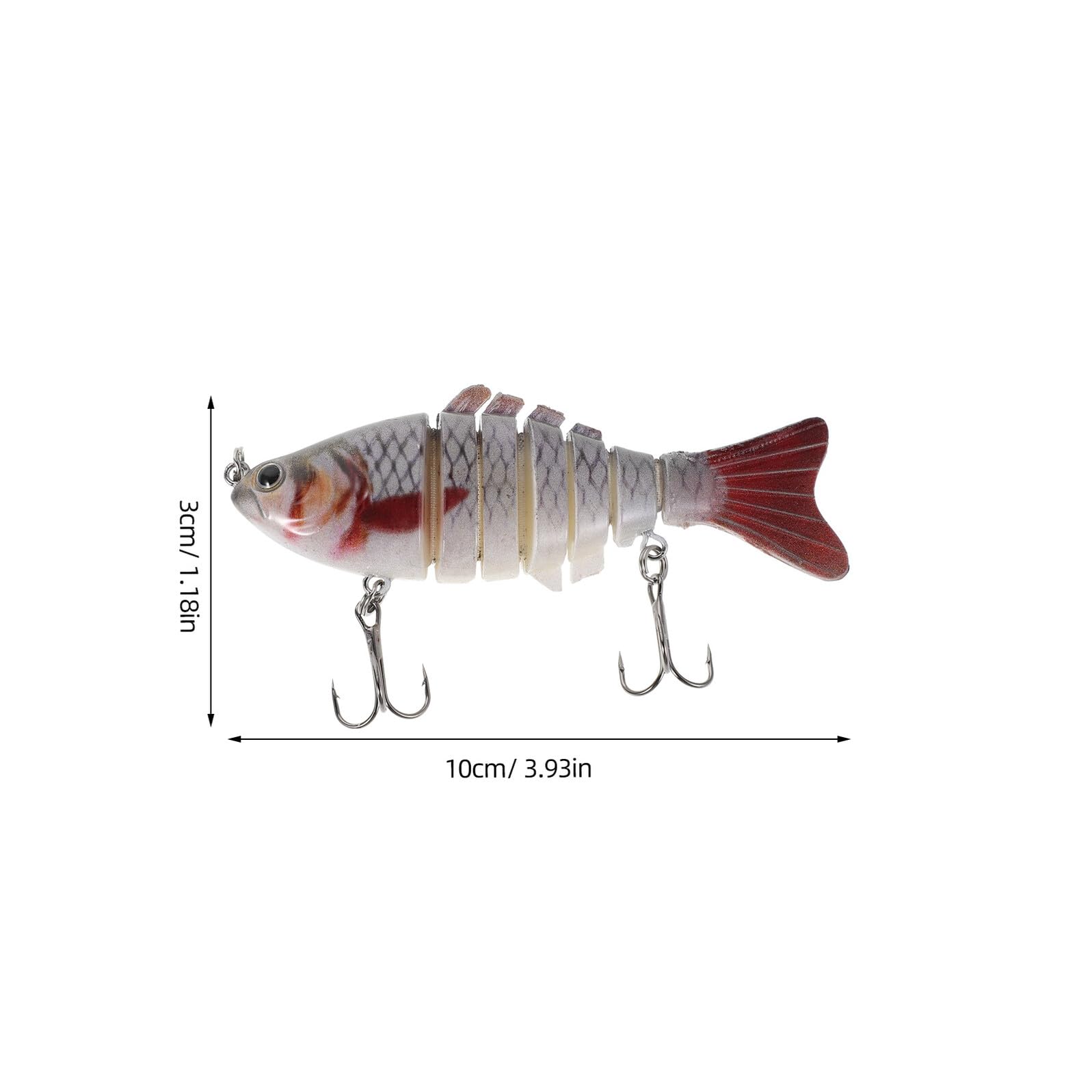 SUPVOX Kit 10 Esche da Pesca Segmentate Swimbait 10 Cm in Plastica Rigida, Esche Artificiali Multisezione per Pesca in Lago, Fiume e Mare, Esca da Nuoto per Black Bass e Pesci
