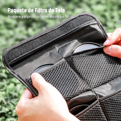 NEEWER Kit de Filtro de Lente ND de 55 mm: UV, CPL, FLD, ND2, ND4, ND8, Parasol y Tapa de Lente Compatible con cámaras réflex Digitales Canon, Nikon, Sony, Panasonic, con Lente de 55 mm - imagen 8