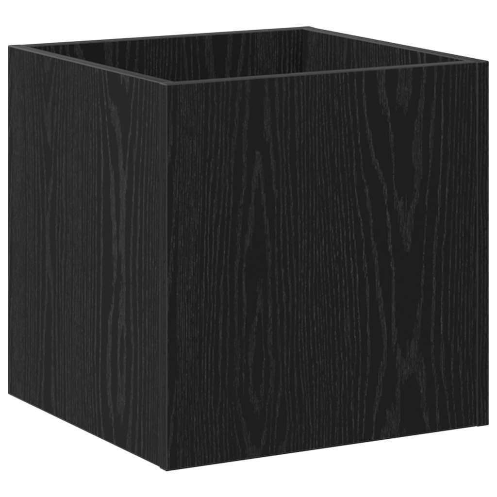 Moderna caja de macetas de aspecto de roble negro, 40 x 40 x 40 cm, material de madera, resistente para interior, jardín, terraza, fácil montaje