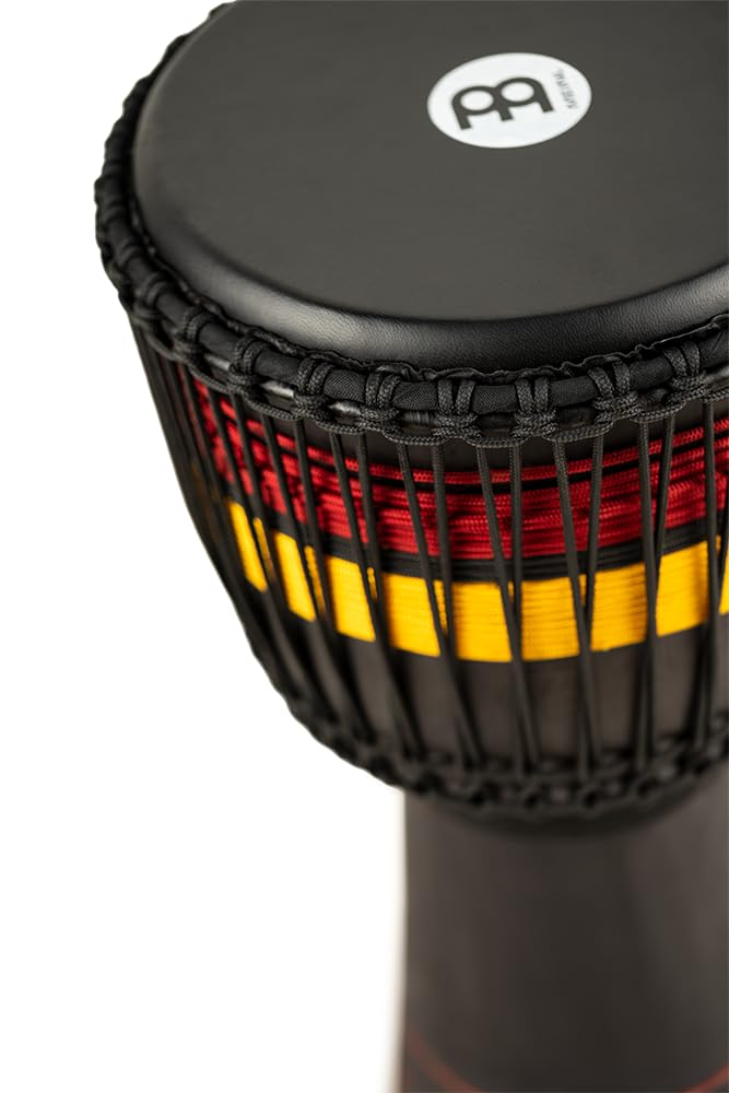 Meinl Percussion African Style Djembe – Grande Percussion à Main – Avec Peau de Chèvre – Diamètre 12 pouces – Acajou, Multicolore (ADJ7-L)