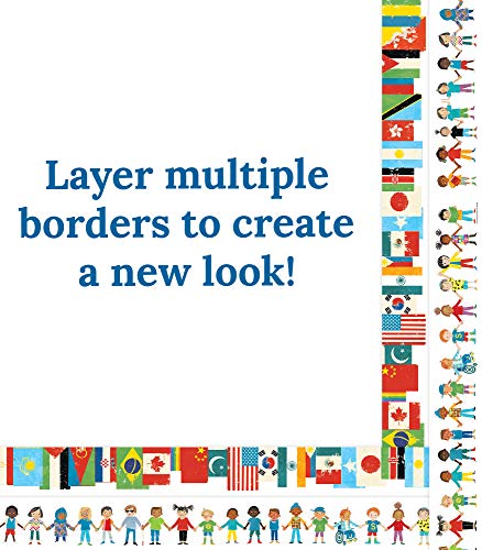 All Are Welcome Student Diversity Straight Borders—12 Bulletin Board Border Strips With Diverse Children, Multicultural Decor For Classroom Or Homeschool (3' X 3") #TOP6