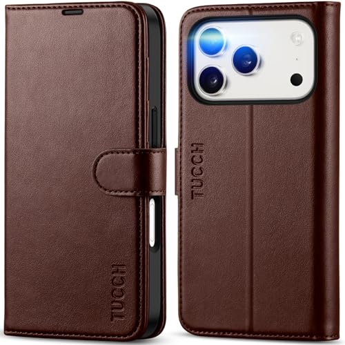 Coque portefeuille iPhone 17 Pro TUCCH avec protection RFID intégrée